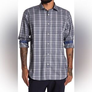 Bugatchi classic fit long sleeve woven soft premium cotton shirt, Size M, NWT